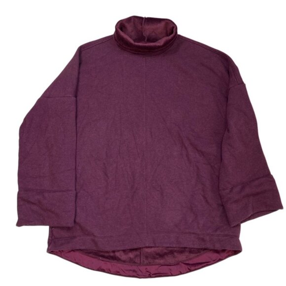 *Athleta Cozy Karma Funnel Neck Sweatshirt Womens M Burgundy Athleisure Corpcore - Picture 2 of 6